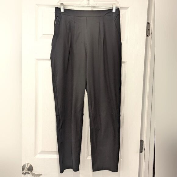 Lululemon Essential High-Rise Black Pleaded Cropped Stretch Pants Trouser Sz 8 - Picture 4 of 8